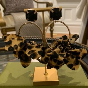 Silk Leopard Hoops
